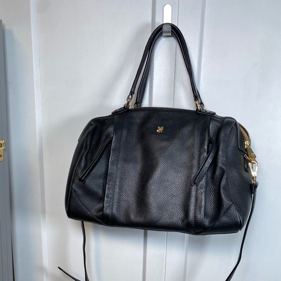 Ora Delphine | Black leather Satchel Bag - Picture 1 of 9